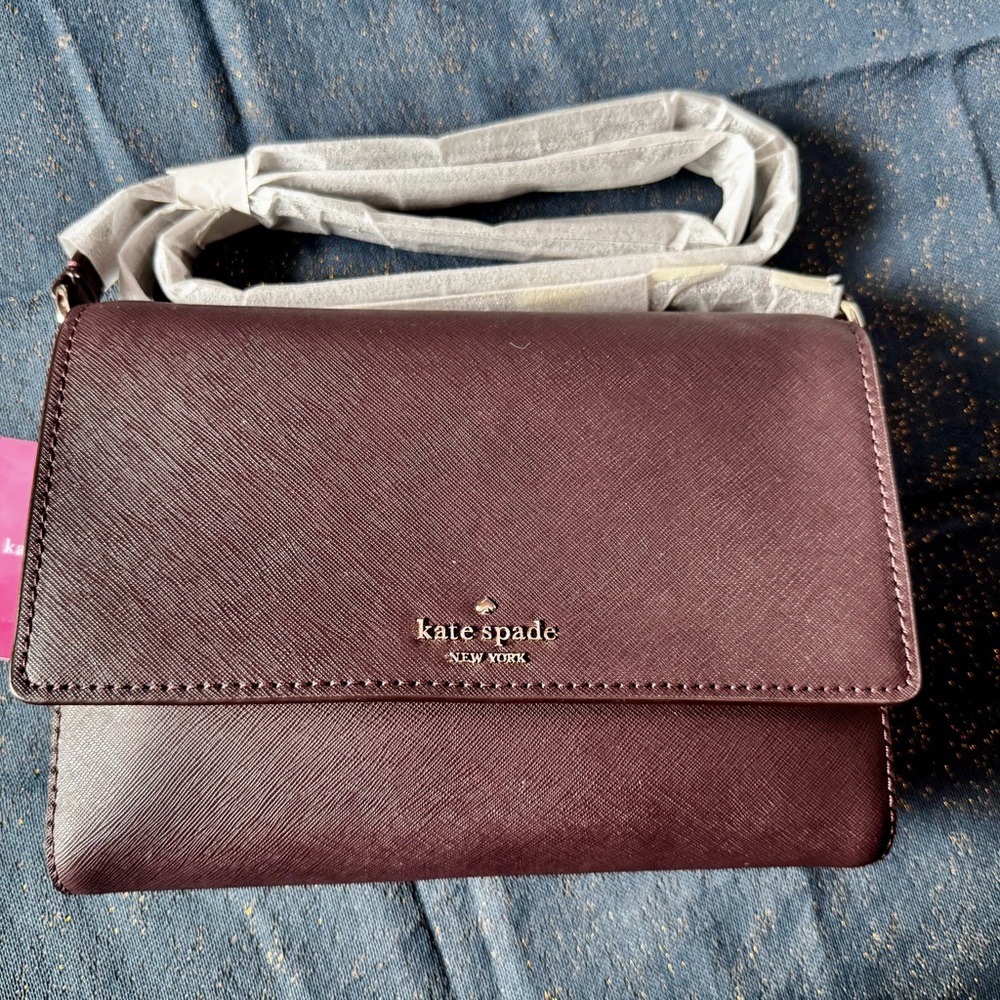 Kate Spade Brown Crossbody Bag Minimalist Design - Picture 2 of 11